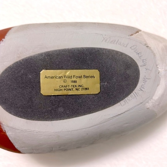 Vintage Craft-Tex Duck Decoy - American Wild Fowl Series 1985 Signed Mallard USA - Picture 4 of 9